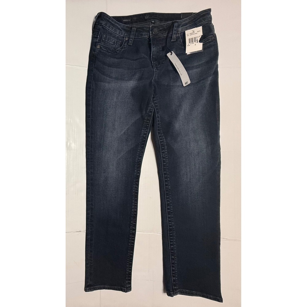 Kut from the Kloth Straight Leg Jeans Indestructible Dark Wash KP560MD6SF Size 6